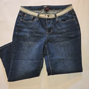 Women's Blue Jeans with White Accents
